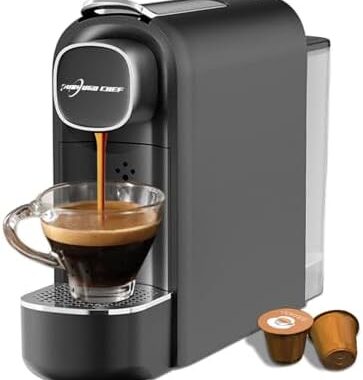 Mini Espresso Capsule Machine-One Cup Coffee Machine Single Serve Coffee Maker,Perfect for Small Space,20.29oz Removable Tank,Black